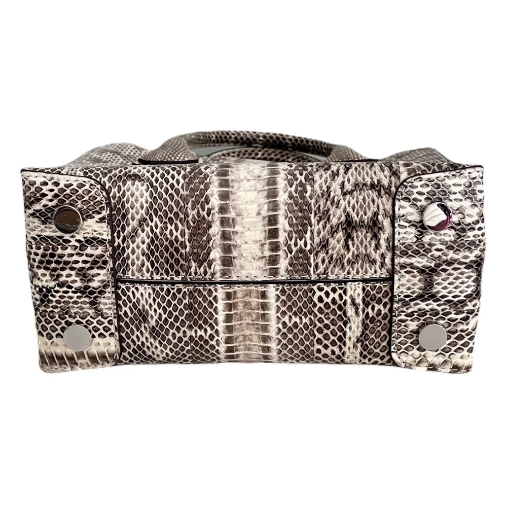 Michael Kors Beige Genuine Snakeskin ‘Mercer’ Crossbody Satchel Bag